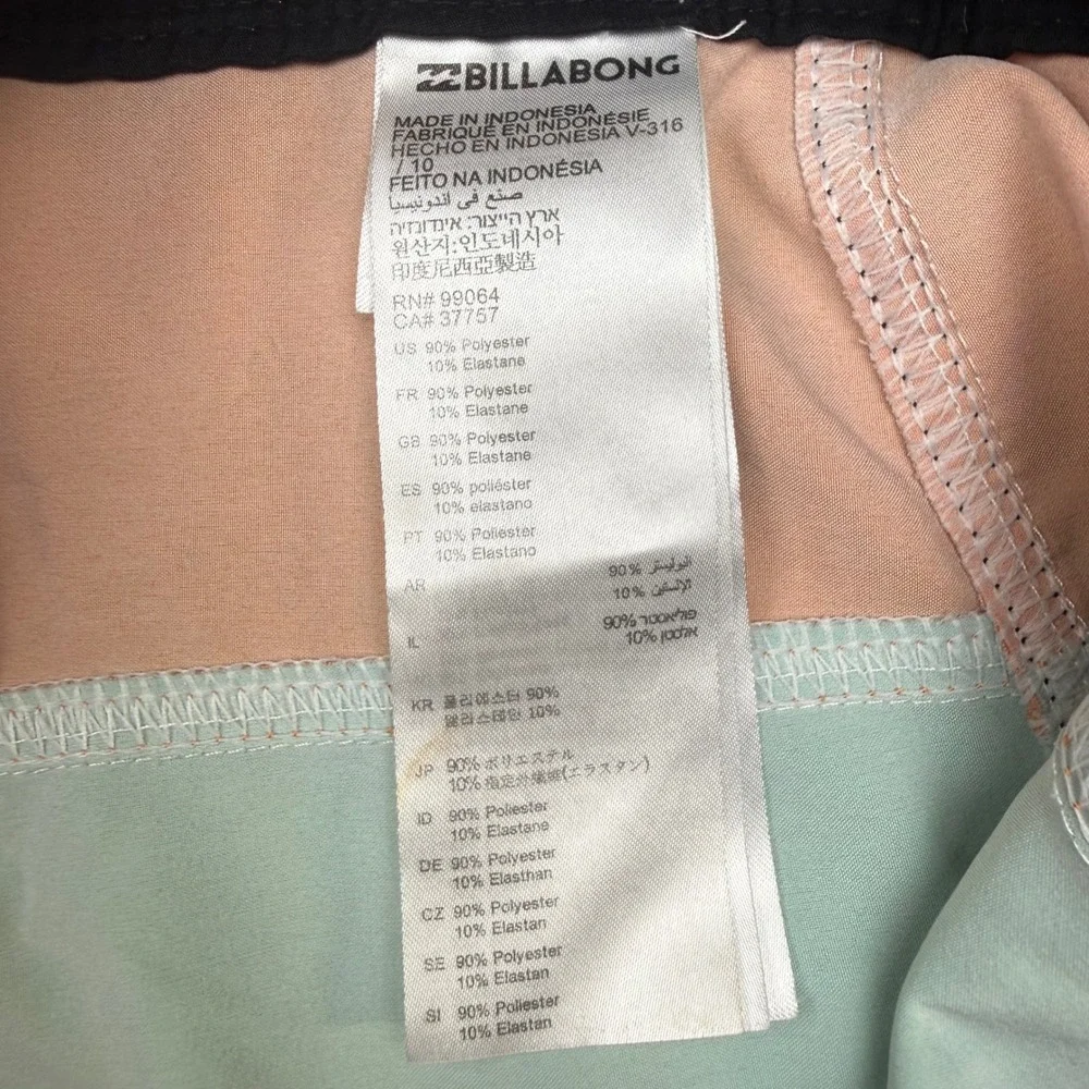 Billabong Mens Tribong Pro Recycler Board Shorts Orange Green Grey M120TBTB 31